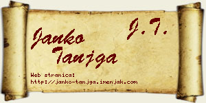 Janko Tanjga vizit kartica
